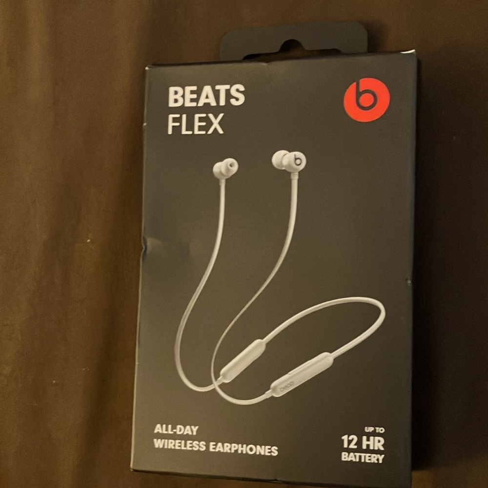 Beats Flex Brand New In Package. Up to 12 hr battery. All-Day wireless earphones